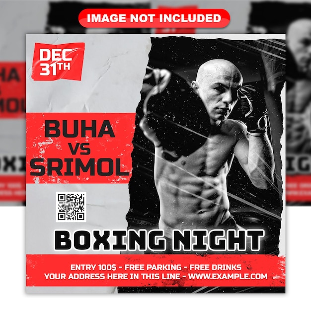 BOXING NIGHT SOCIAL MEDIA POST AND WEB BANNER