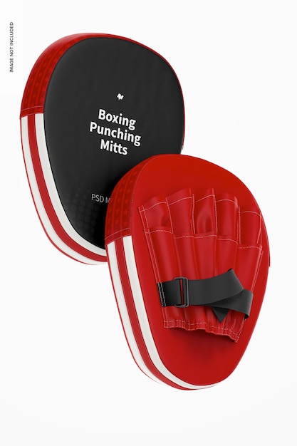 Boxing Punching Mitts Mockup, Floating