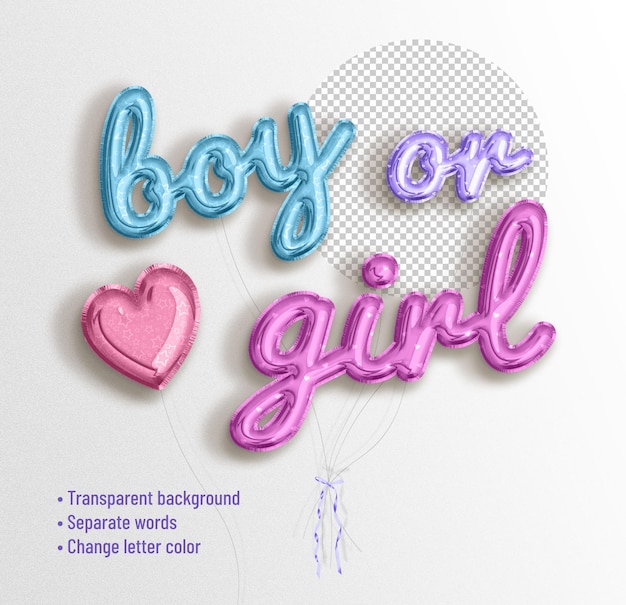 Boy or girl 3d balloons