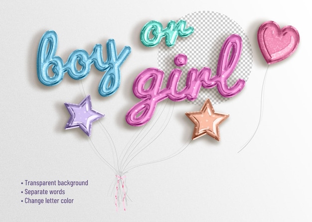 Boy or girl 3d balloons