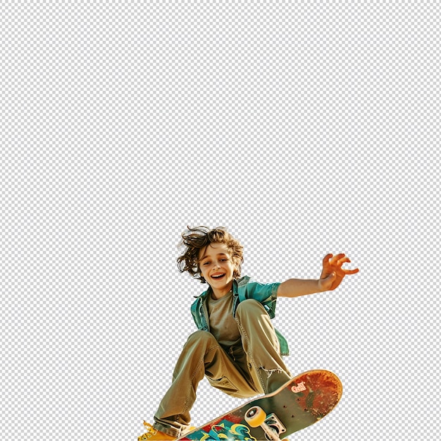 PSD a boy is riding a skateboard