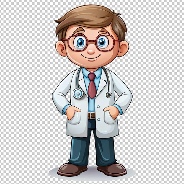 PSD boy kid doctor isolated on transparent background