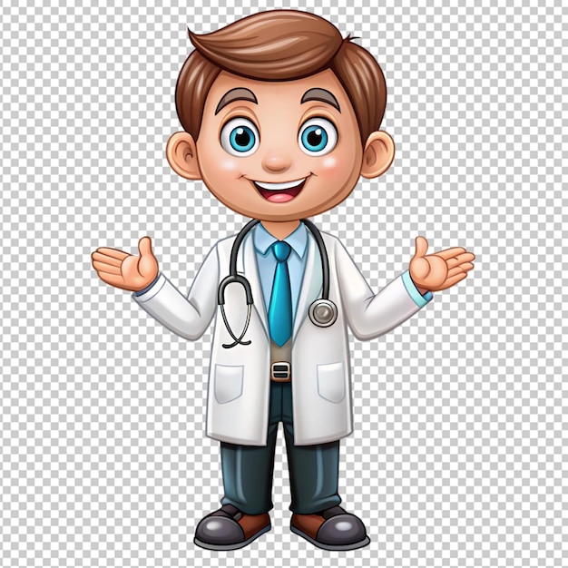 PSD boy kid doctor isolated on transparent background