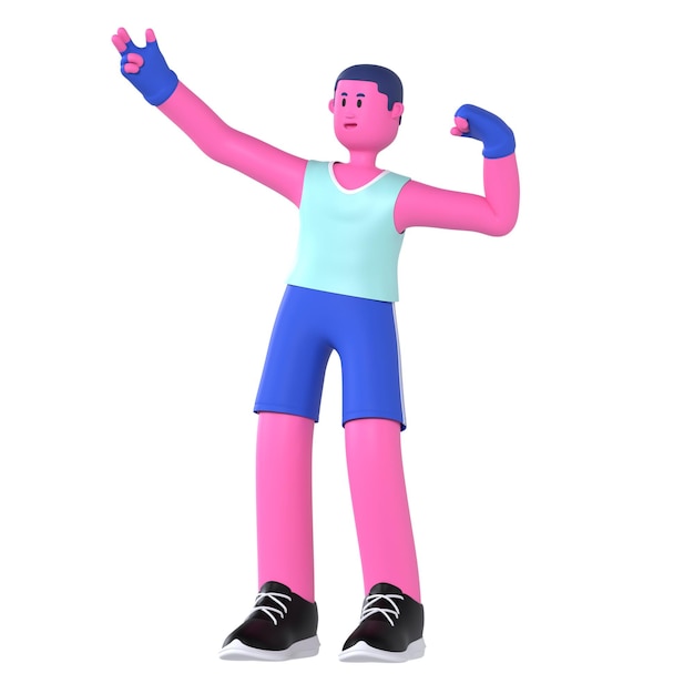 Boy Muscle Pose Gym Fitness Exercise