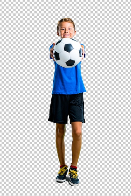 Boy playing soccer