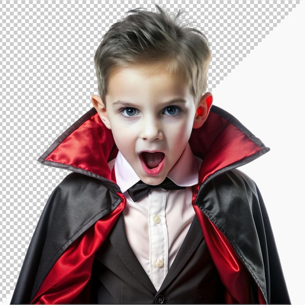 PSD boy in vempire oufit on transparent background