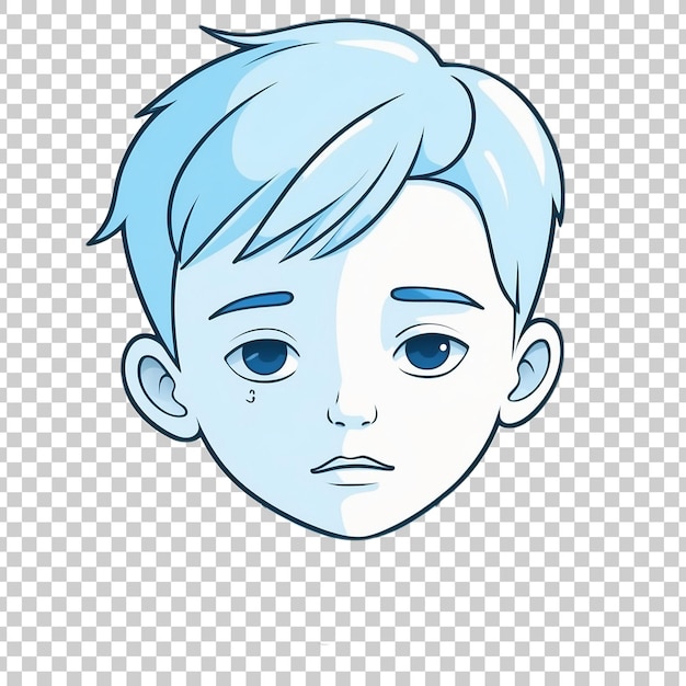 PSD a boy with a blue shirt on his face