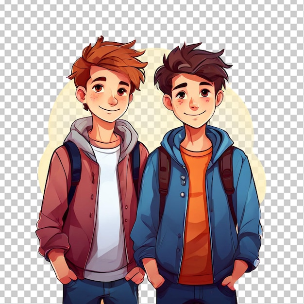 PSD boys friend ship cartton 3d illustration