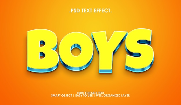 Boys text style effect