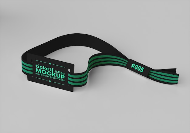 Bracelet ticket mockup design