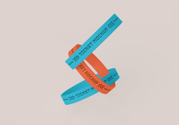 Bracelet ticket mockup design