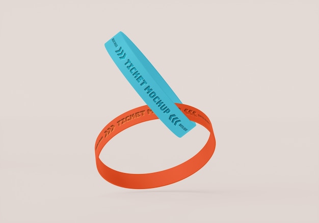 Bracelet ticket mockup design