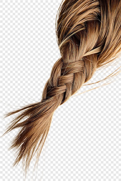 a braided hair with braids on a transparent background