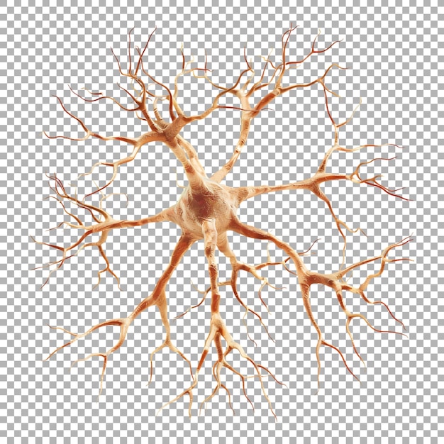 PSD brain neuron on transparent background ai generated