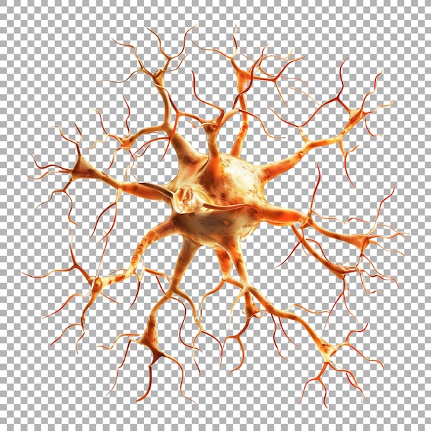 Brain Neuron on Transparent Background Ai Generated