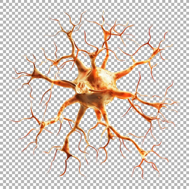 PSD brain neuron on transparent background ai generated