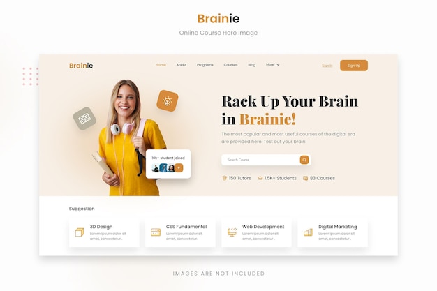 Brainie Ginger Minimalist Online Course Hero Image