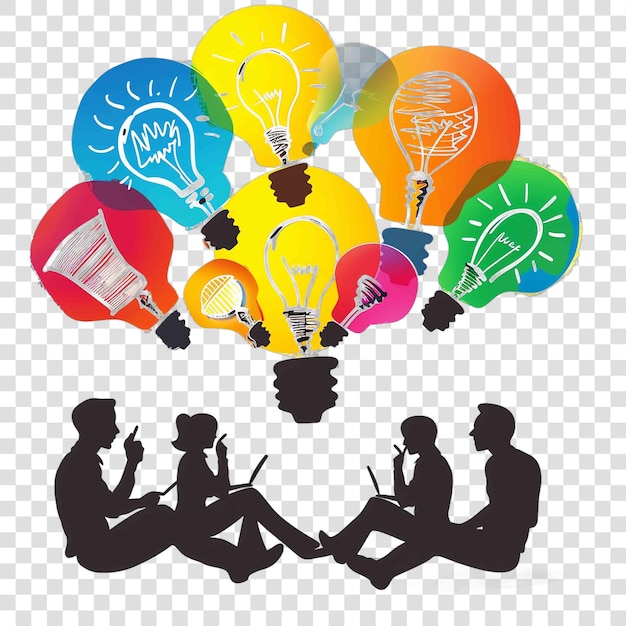 Brainstorming sessions transparent background realistic element