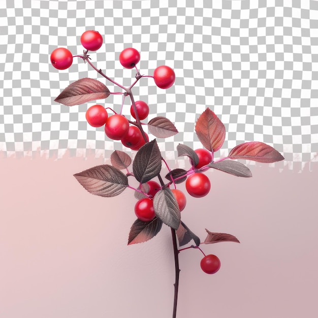 a branch of a plant with red berries on it