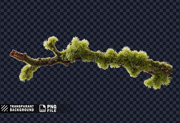 PSD a branch with a green plant on it