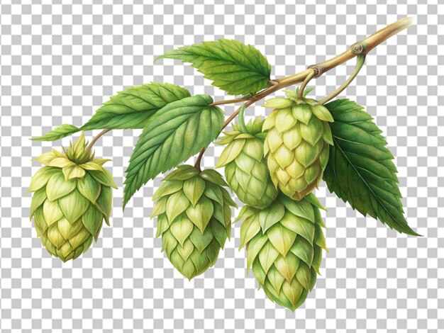 PSD branch with ripe hop cones