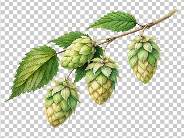 PSD branch with ripe hop cones