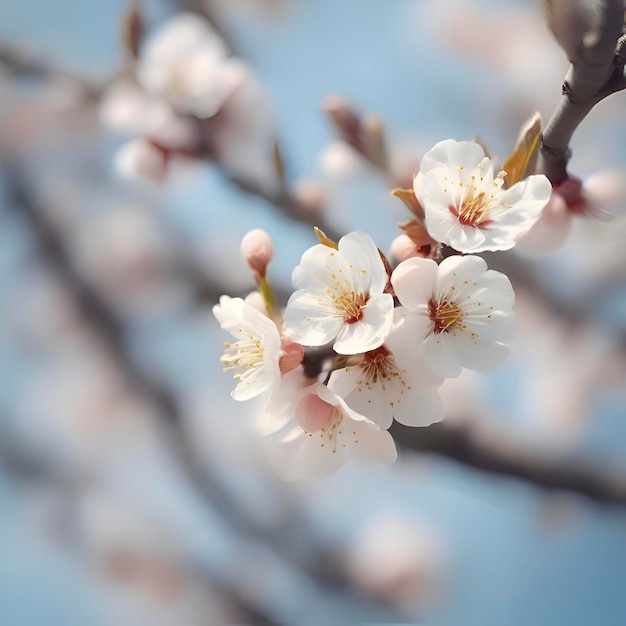 Branches of blossoming apricot