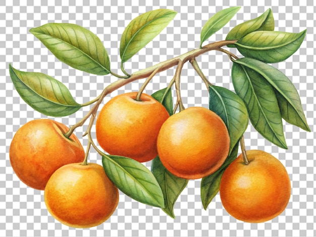 PSD branches with ripe delicious oranges cut out