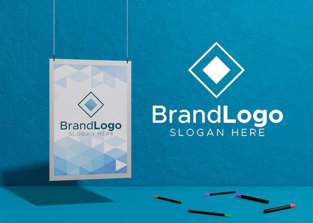 Brand logo company business mock-up paper