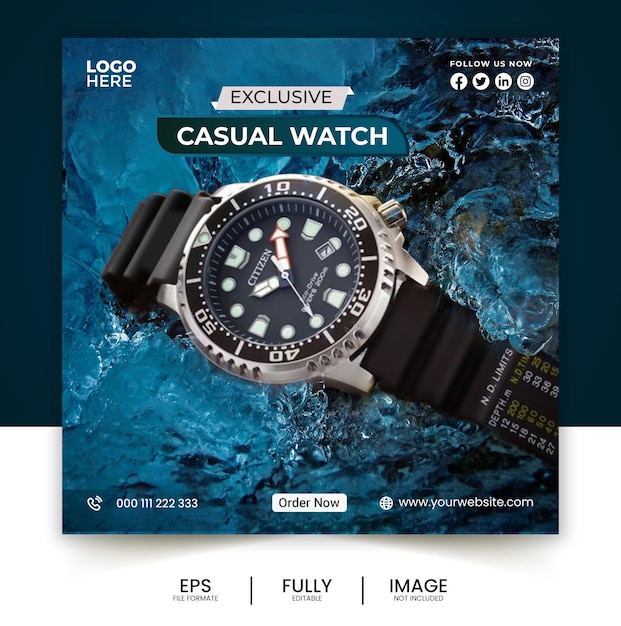 Brand New Watch Collection Instagram Banner Ad Social Media Post Template