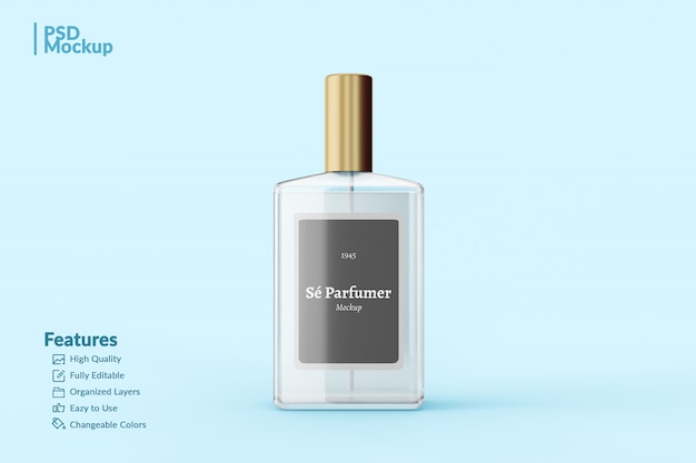 branded perfume bottle editable mockup