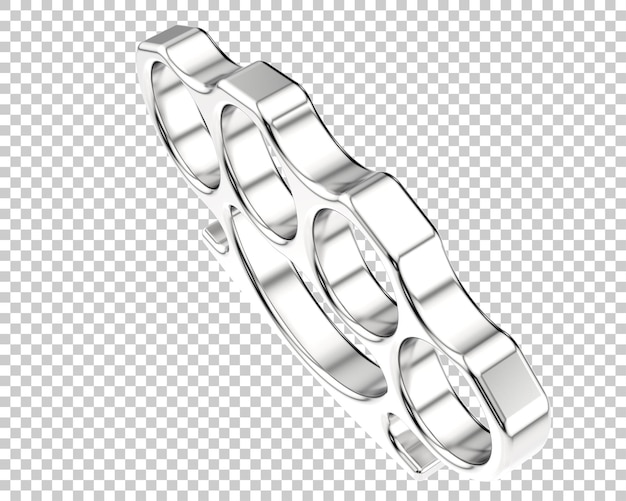 Brass knuckles isolated on transparent background 3d rendering illustration