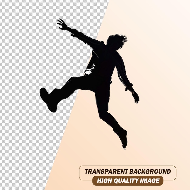 Brave Man Sillhouette Art on Transparent Background PSD File