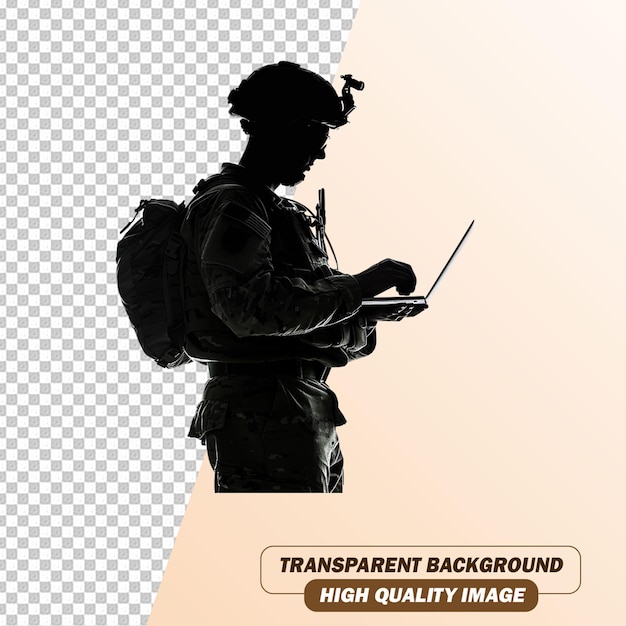 PSD brave man sillhouette art on transparent background psd file