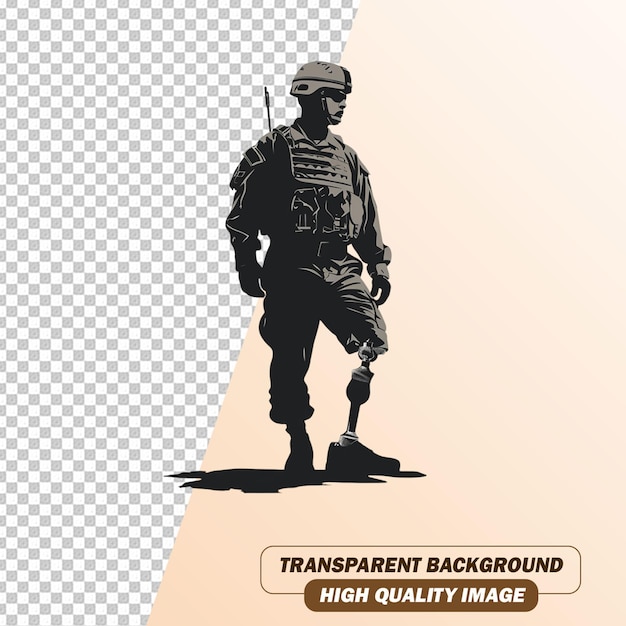 Brave Man Sillhouette Art on Transparent Background PSD File