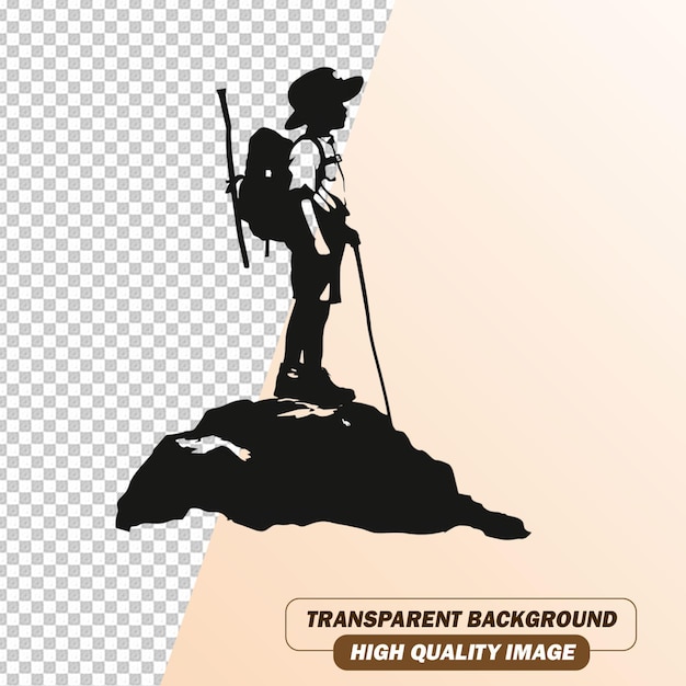 Brave Man Sillhouette Art on Transparent Background PSD File