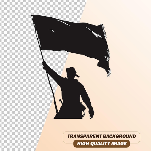 Brave Man Sillhouette Art on Transparent Background PSD File