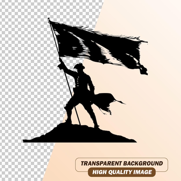 Brave Man Sillhouette Art on Transparent Background PSD File