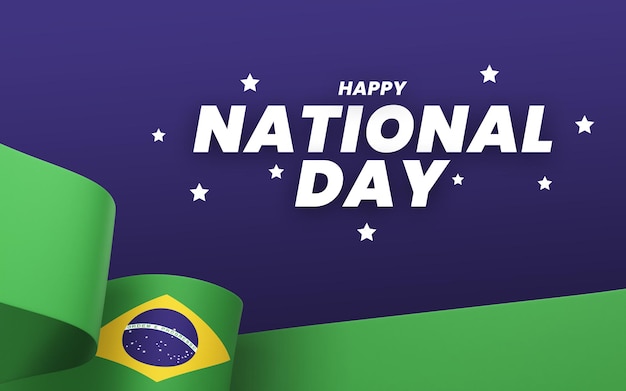 Brazil flag design national independence day banner editable text and background