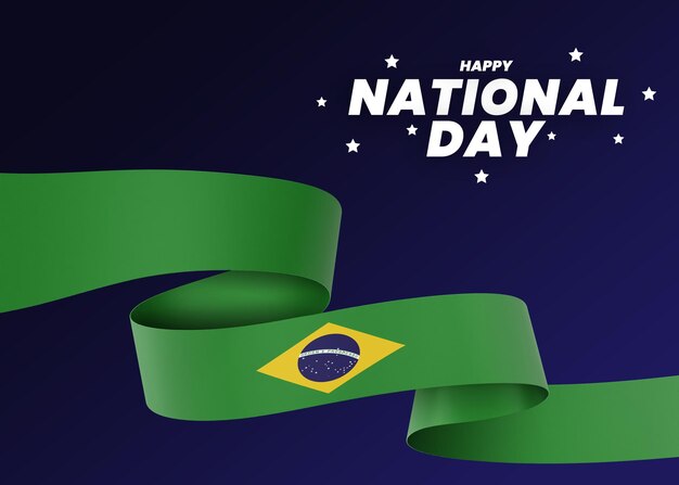 Brazil flag design national independence day banner editable text and background