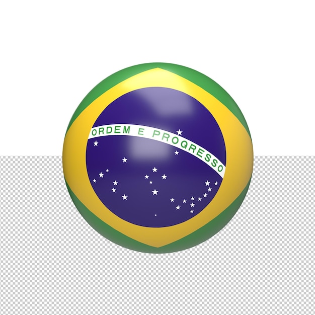 Brazil flag in sphere 3d render