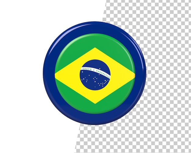 Brazil logo circle icon 3d