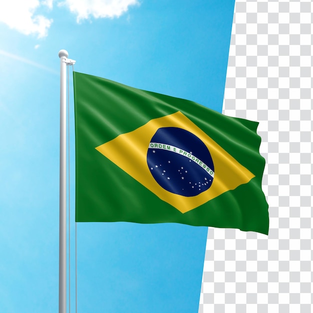 Brazil realistic 3d textured flag for composition