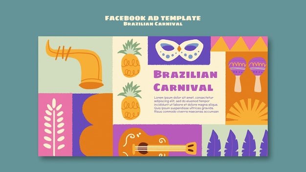 PSD brazilian carnival facebook template