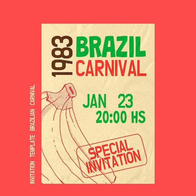 Brazilian carnival invitation template