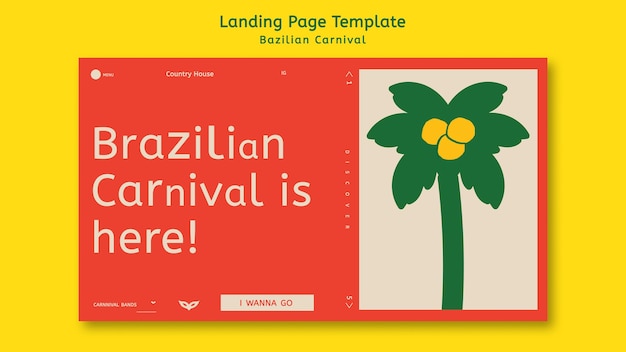 Brazilian carnival landing page template