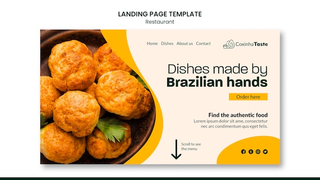 Brazilian food landing page template