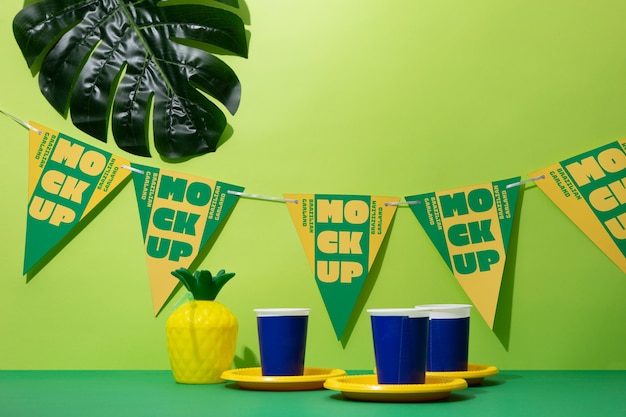 Brazilian garland mockup design