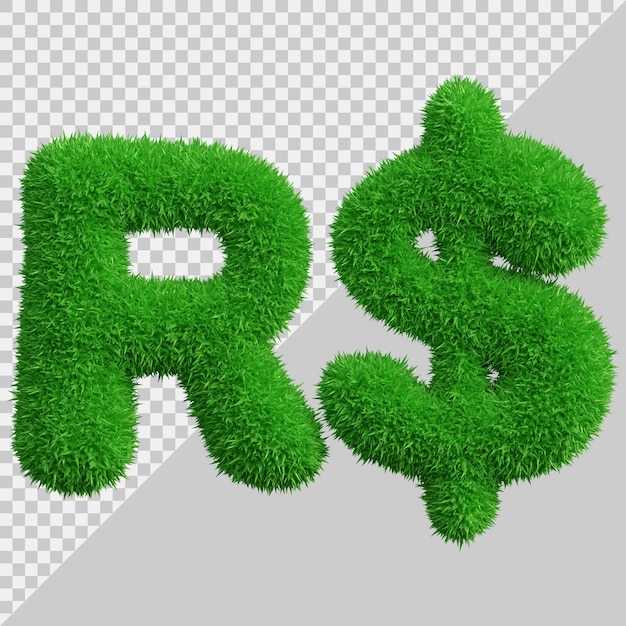 Brazilian real currency sign of brazil with 3d modern style