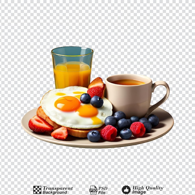 PSD breakfast isolated on transparent background